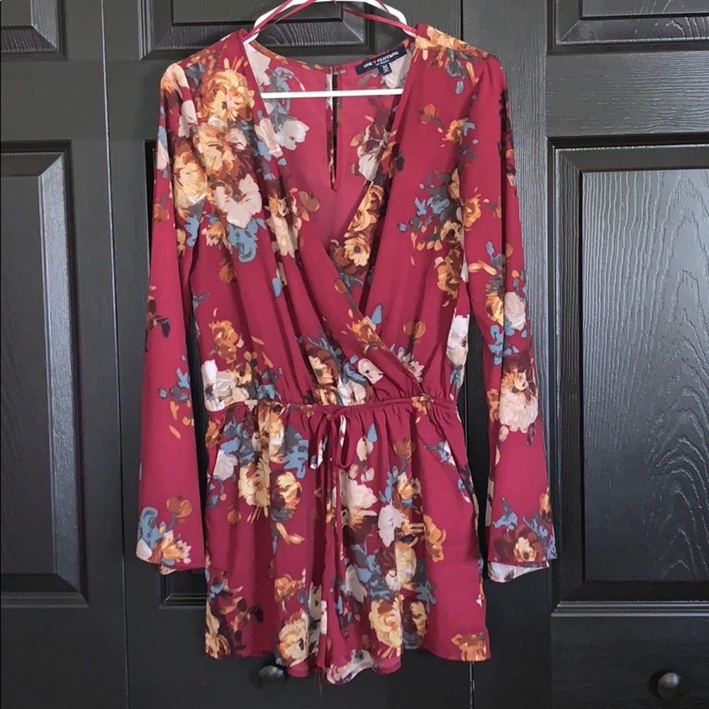 Long sleeve romper with pockets